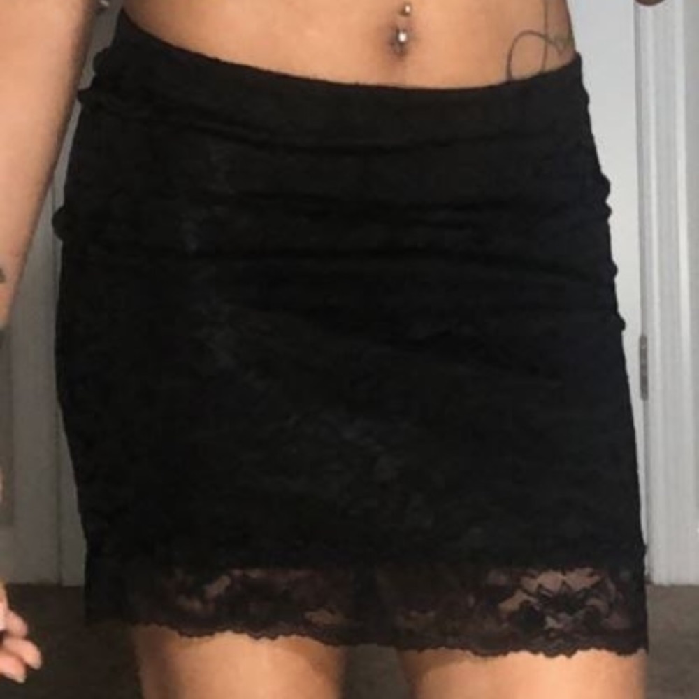 Black lace skirt